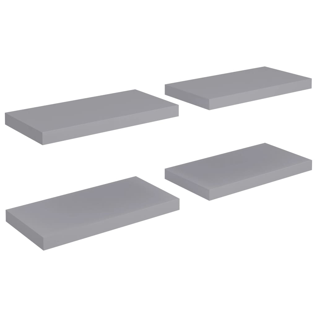 Schweberegale 4 Stk. Grau 50x23x3,8 cm MDF - Pazzar.ch