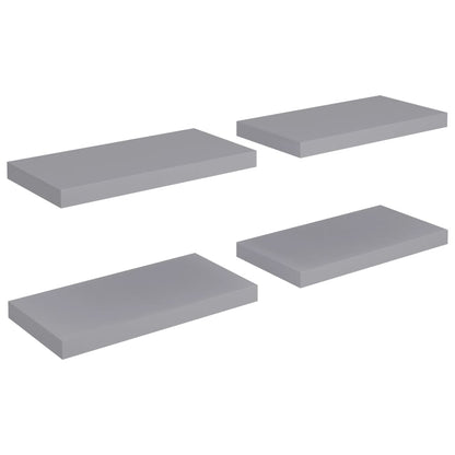 Schweberegale 4 Stk. Grau 50x23x3,8 cm MDF - Pazzar.ch