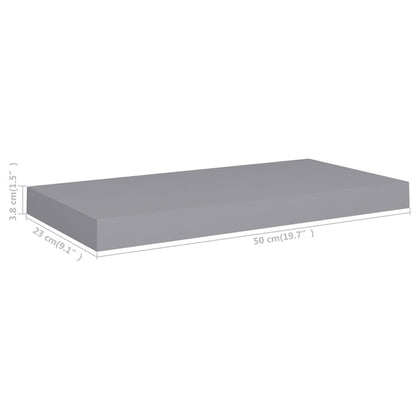 Schweberegale 4 Stk. Grau 50x23x3,8 cm MDF - Pazzar.ch