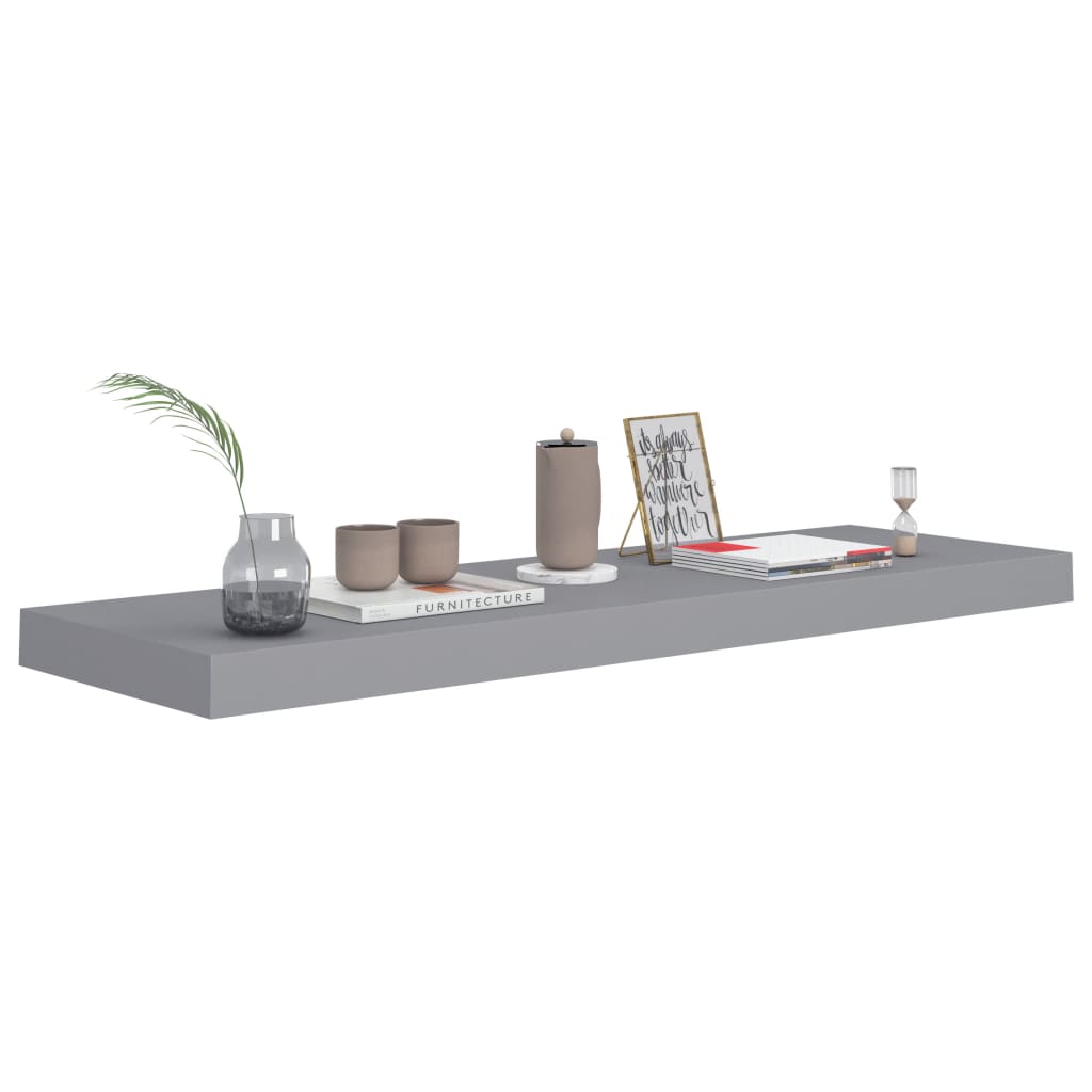 Schweberegal Grau 80x23,5x3,8 cm MDF - Pazzar.ch