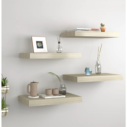 Schwebende Wandregale 4 Stk. Eichefarben 40x23x3,8cm MDF - Pazzar.ch