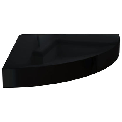 Eck-Schweberegale 4 Stk. Hochglanz-Schwarz 25x25x3,8 cm MDF - Pazzar.ch