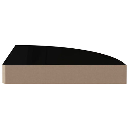 Eck-Schweberegale 4 Stk. Hochglanz-Schwarz 25x25x3,8 cm MDF - Pazzar.ch