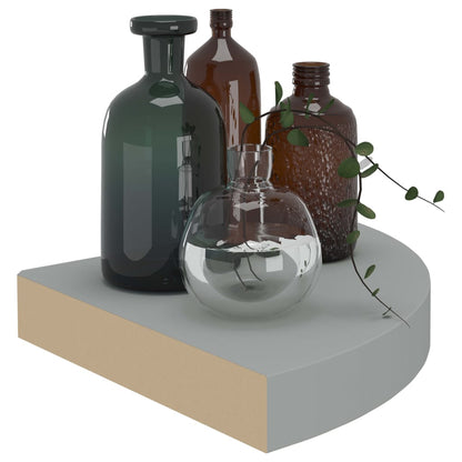 Eck-Schweberegal Grau 25x25x3,8 cm MDF - Pazzar.ch