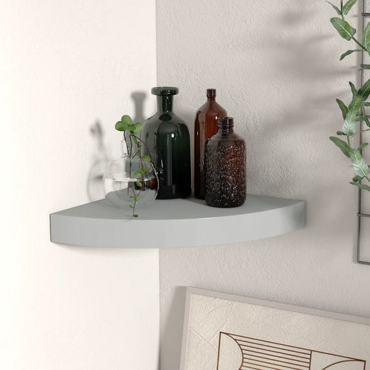 Eck-Schweberegal Grau 25x25x3,8 cm MDF - Pazzar.ch