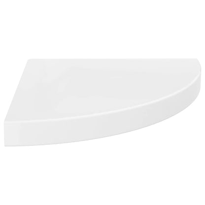 Eck-Schweberegale 4 Stk. Hochglanz-Weiß 35x35x3,8 cm MDF - Pazzar.ch