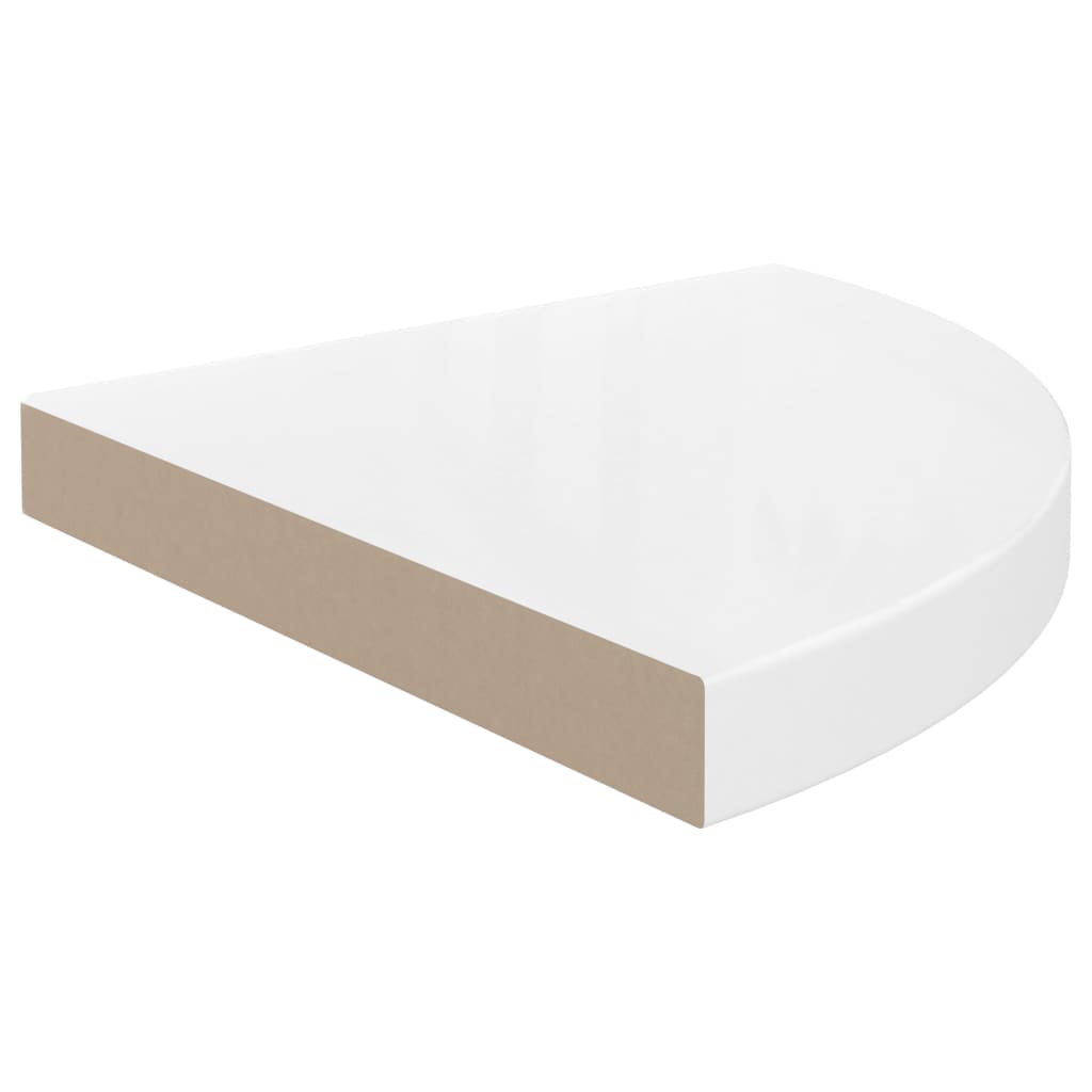 Eck-Schweberegale 4 Stk. Hochglanz-Weiß 35x35x3,8 cm MDF - Pazzar.ch