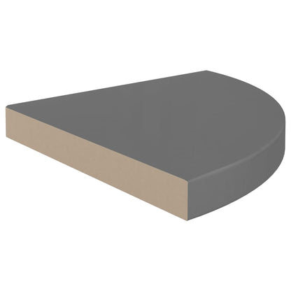 Eck-Schweberegale 4 Stk. Hochglanz-Grau 35x35x3,8 cm MDF - Pazzar.ch