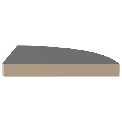 Eck-Schweberegale 4 Stk. Hochglanz-Grau 35x35x3,8 cm MDF - Pazzar.ch