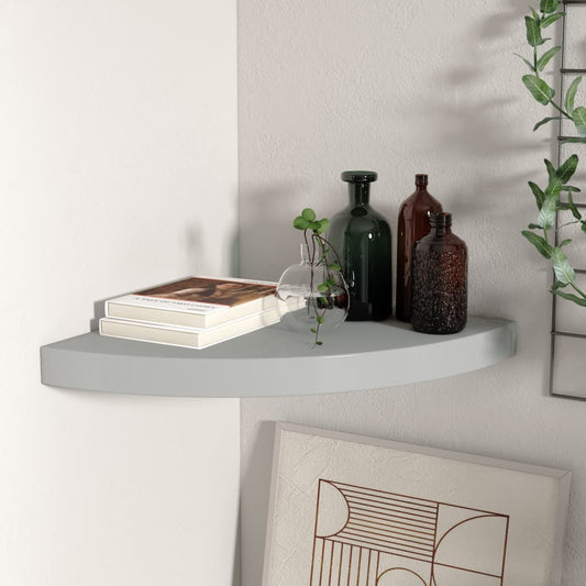 Eck-Schweberegal Grau 35x35x3,8 cm MDF - Pazzar.ch