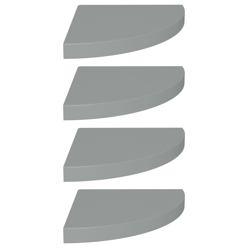 Eck-Schweberegale 4 Stk. Grau 35x35x3,8 cm MDF - Pazzar.ch