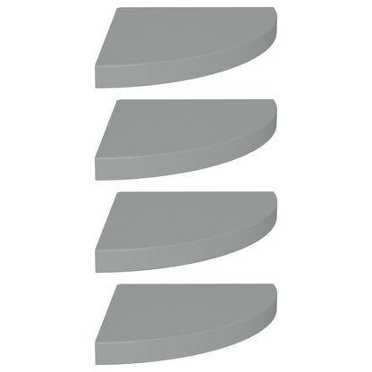 Eck-Schweberegale 4 Stk. Grau 35x35x3,8 cm MDF - Pazzar.ch