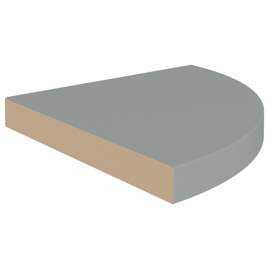 Eck-Schweberegale 4 Stk. Grau 35x35x3,8 cm MDF - Pazzar.ch