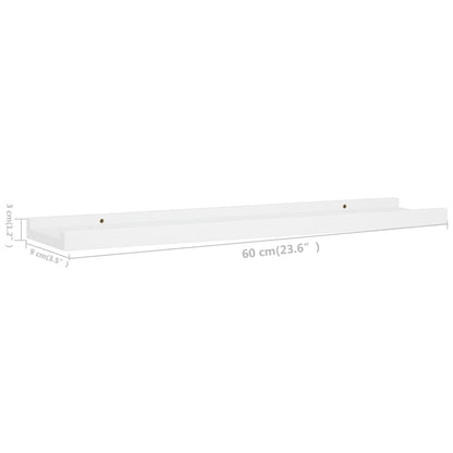 Bilderleisten 2 Stk. Weiß 60x9x3 cm MDF - Pazzar.ch
