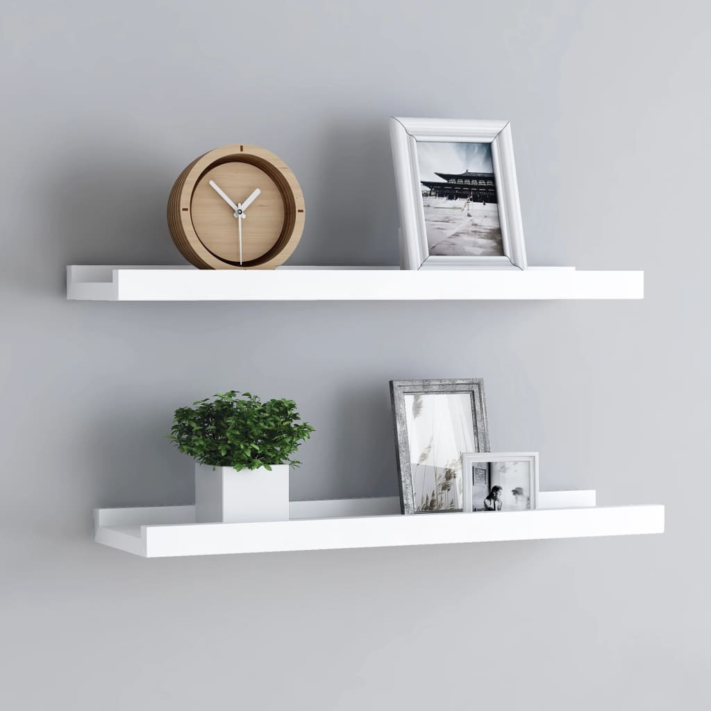 Bilderleisten 2 Stk. Weiß 60x9x3 cm MDF - Pazzar.ch
