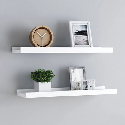 Bilderleisten 2 Stk. Weiß 60x9x3 cm MDF - Pazzar.ch