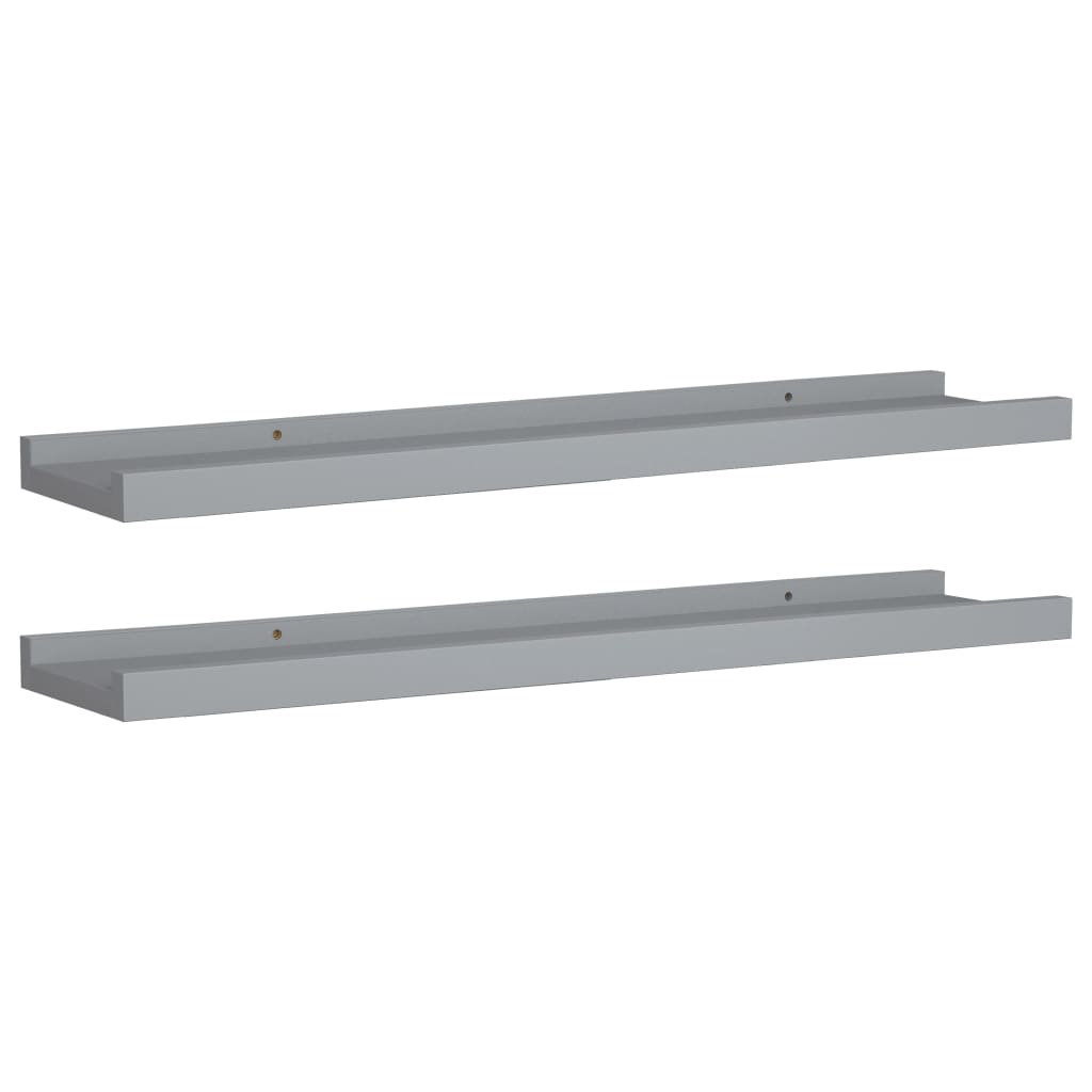 Bilderleisten 2 Stk. Grau 60x9x3 cm MDF - Pazzar.ch