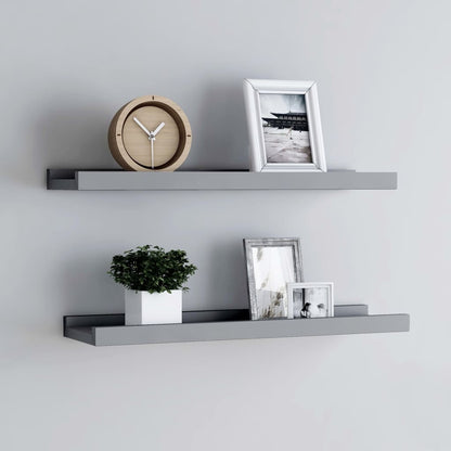 Bilderleisten 2 Stk. Grau 60x9x3 cm MDF - Pazzar.ch