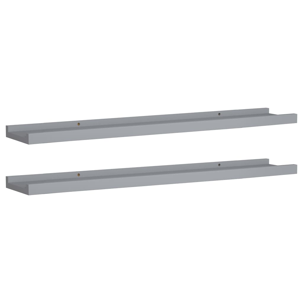 Bilderleisten 2 Stk. Grau 80x9x3 cm MDF - Pazzar.ch