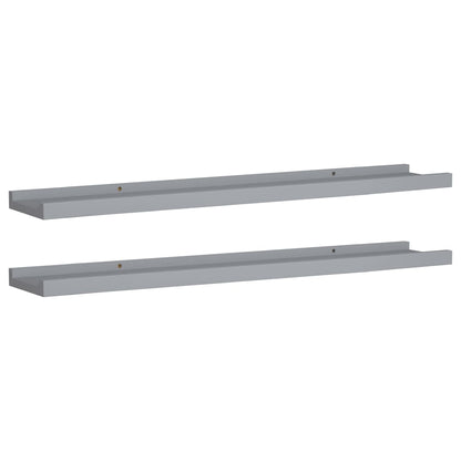 Bilderleisten 2 Stk. Grau 80x9x3 cm MDF - Pazzar.ch