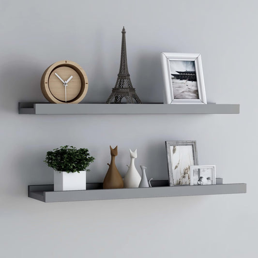 Bilderleisten 2 Stk. Grau 80x9x3 cm MDF - Pazzar.ch
