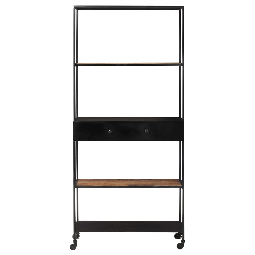 Bücherregal 80x35x180 cm Raues Mangoholz & Eisen - Pazzar.ch