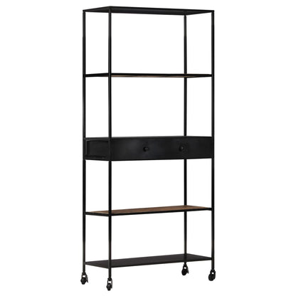 Bücherregal 80x35x180 cm Raues Mangoholz & Eisen - Pazzar.ch