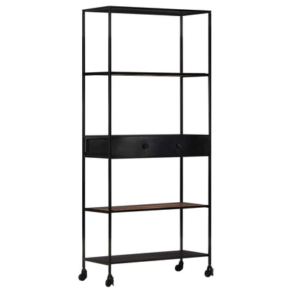 Bücherregal 80x35x180 cm Raues Mangoholz & Eisen - Pazzar.ch