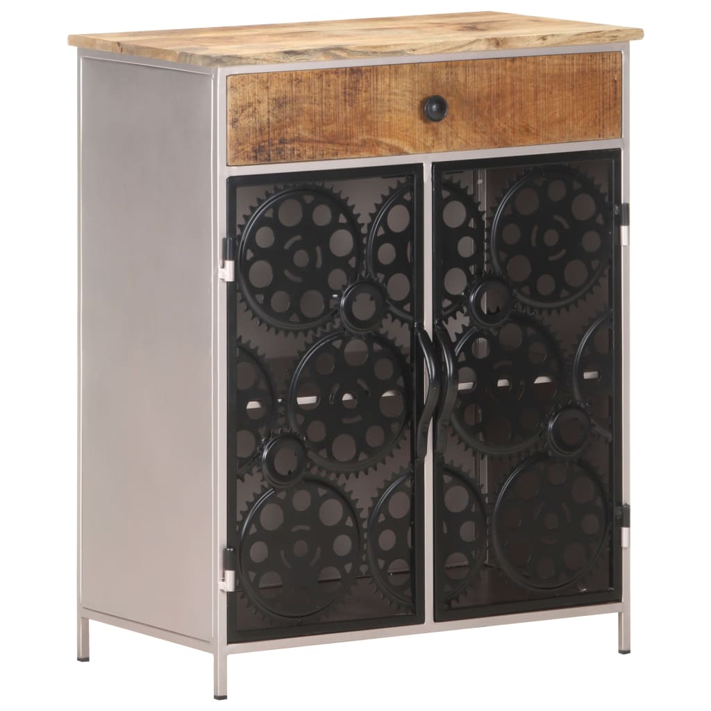 Sideboard 60x35x75 cm Raues Mangoholz & Eisen - Pazzar.ch