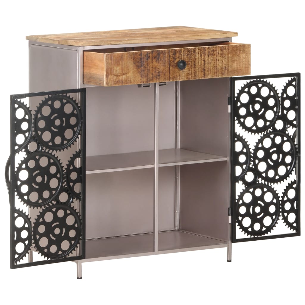 Sideboard 60x35x75 cm Raues Mangoholz & Eisen - Pazzar.ch