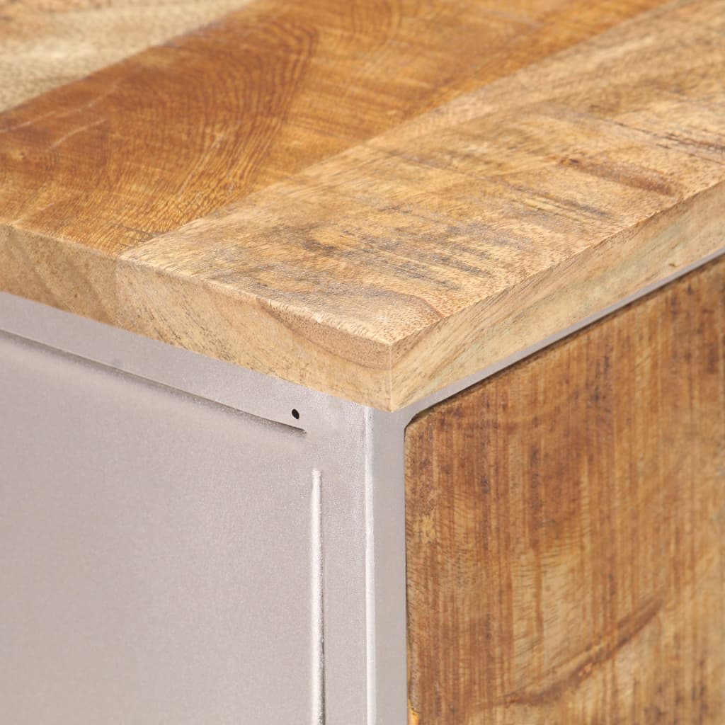 Sideboard 60x35x75 cm Raues Mangoholz & Eisen - Pazzar.ch