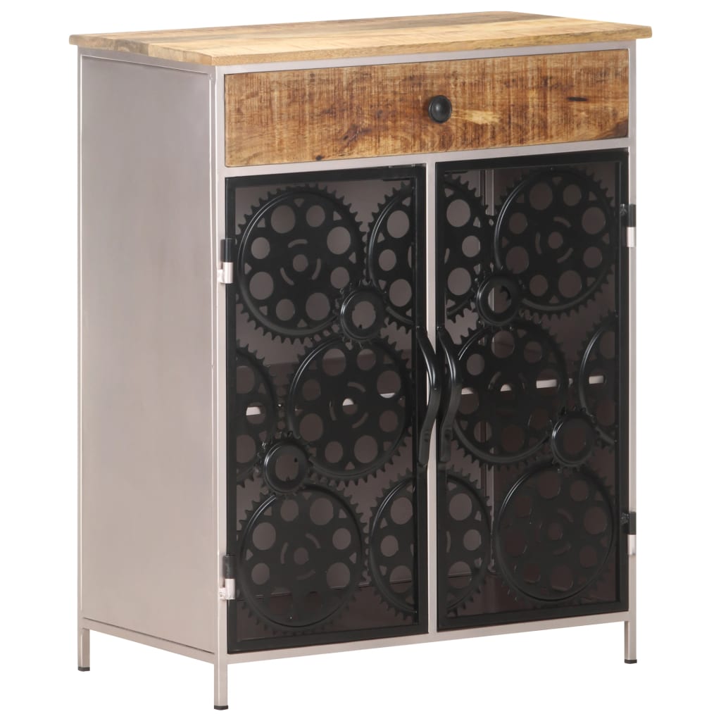 Sideboard 60x35x75 cm Raues Mangoholz & Eisen - Pazzar.ch