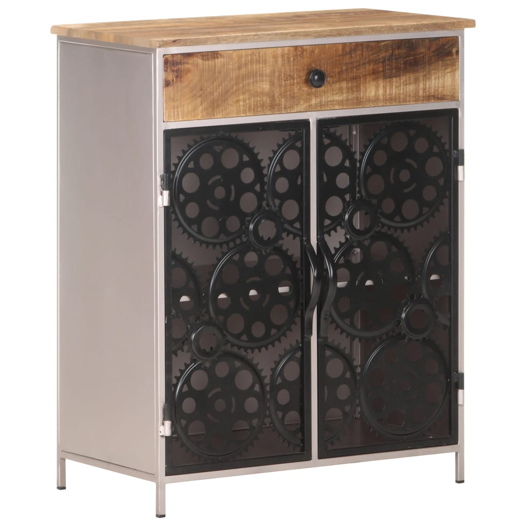 Sideboard 60x35x75 cm Raues Mangoholz & Eisen - Pazzar.ch