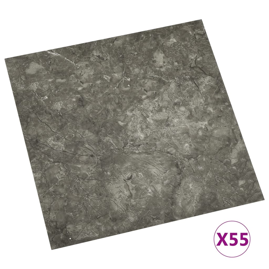 PVC-Fliesen Selbstklebend 55 Stk. 5,11 m² Grau - Pazzar.ch