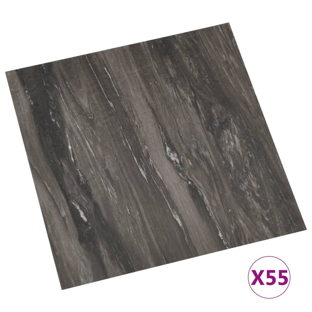 PVC-Fliesen Selbstklebend 55 Stk. 5,11 m² Dunkelgrau - Pazzar.ch