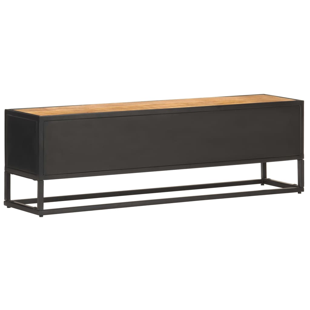 TV-Schrank mit Geschnitzter Tür 130x30x40 cm Raues Mangoholz - Pazzar.ch