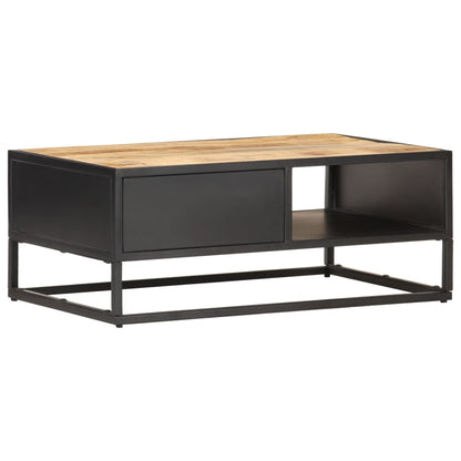 Couchtisch mit Geschnitzter Tür 90x55x36 cm Raues Mangoholz - Pazzar.ch