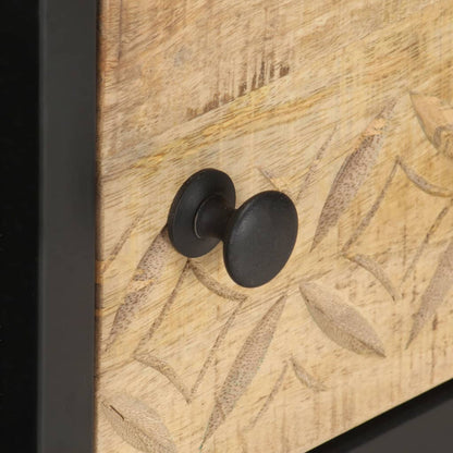 Couchtisch mit Geschnitzter Tür 90x55x36 cm Raues Mangoholz - Pazzar.ch