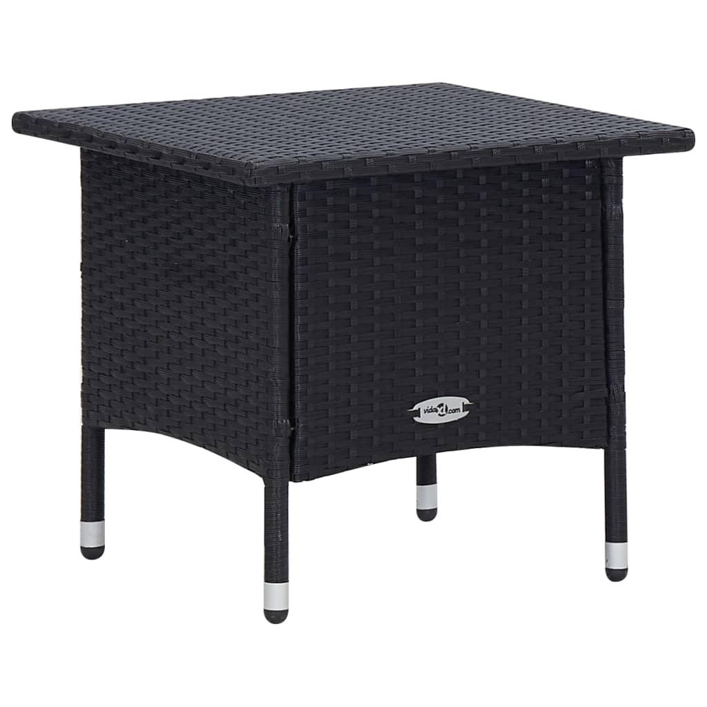 2-tlg. Garten-Lounge-Set mit Kissen Poly Rattan Schwarz - Pazzar.ch