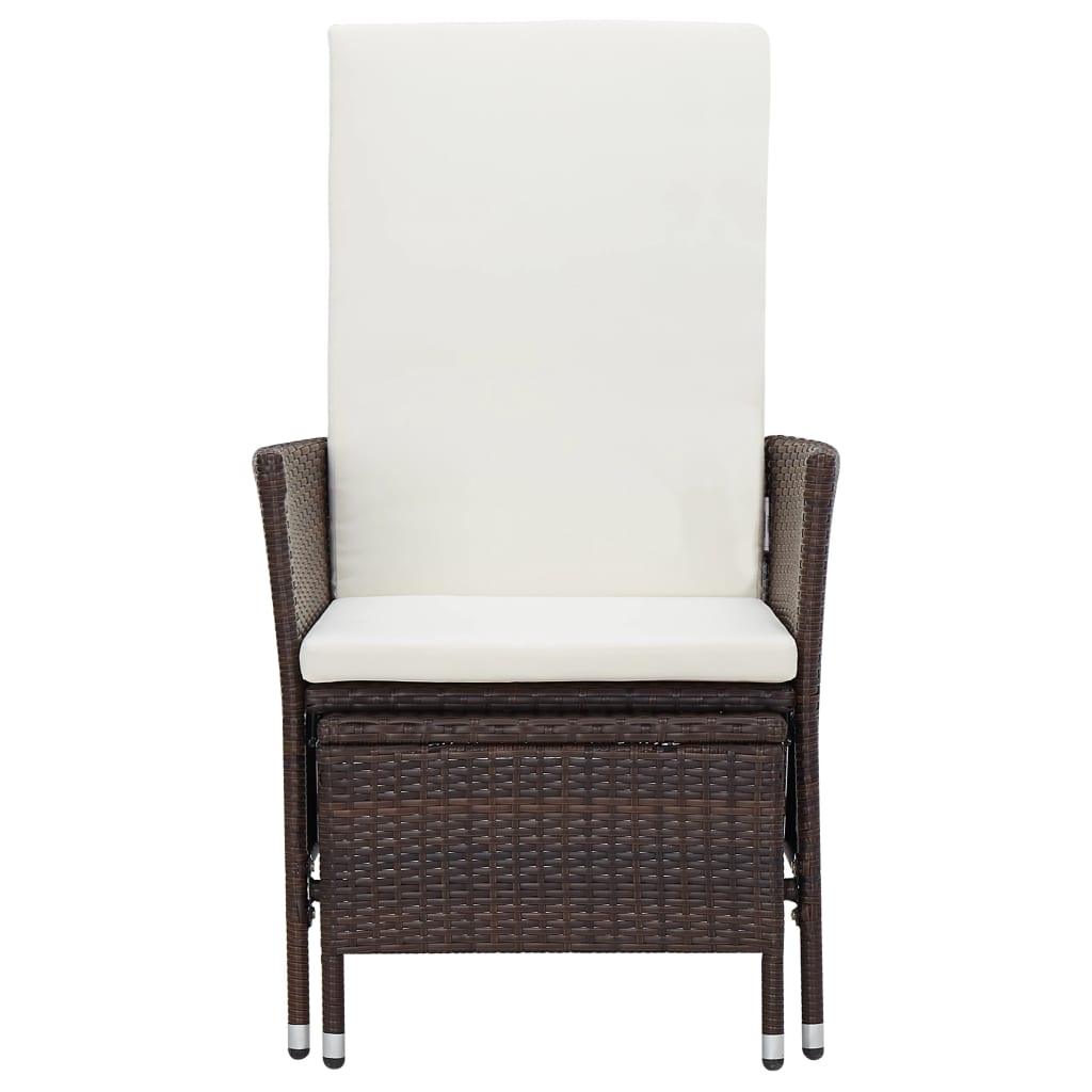 2-tlg. Garten-Lounge-Set mit Kissen Poly Rattan Braun - Pazzar.ch