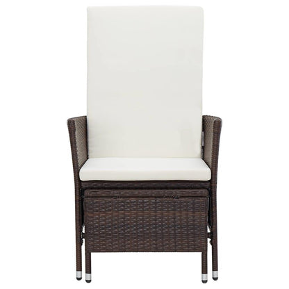 2-tlg. Garten-Lounge-Set mit Kissen Poly Rattan Braun - Pazzar.ch