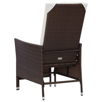 2-tlg. Garten-Lounge-Set mit Kissen Poly Rattan Braun - Pazzar.ch