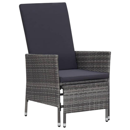 2-tlg. Garten-Lounge-Set mit Kissen Poly Rattan Grau - Pazzar.ch