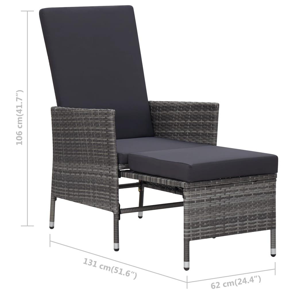2-tlg. Garten-Lounge-Set mit Kissen Poly Rattan Grau - Pazzar.ch