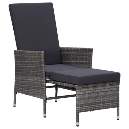 2-tlg. Garten-Lounge-Set mit Kissen Poly Rattan Grau - Pazzar.ch