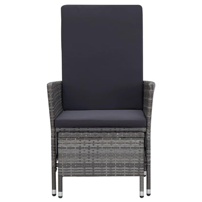 2-tlg. Garten-Lounge-Set mit Kissen Poly Rattan Grau - Pazzar.ch