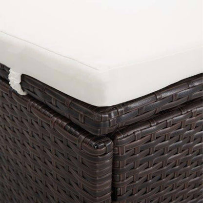2-Personen-Sonnenliege mit Auflage Poly Rattan Braun - Pazzar.ch
