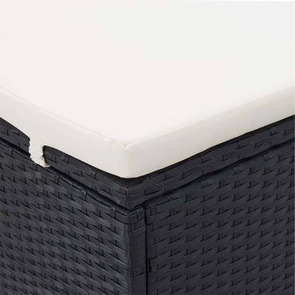 2-Personen-Sonnenliege mit Auflage Poly Rattan Schwarz - Pazzar.ch