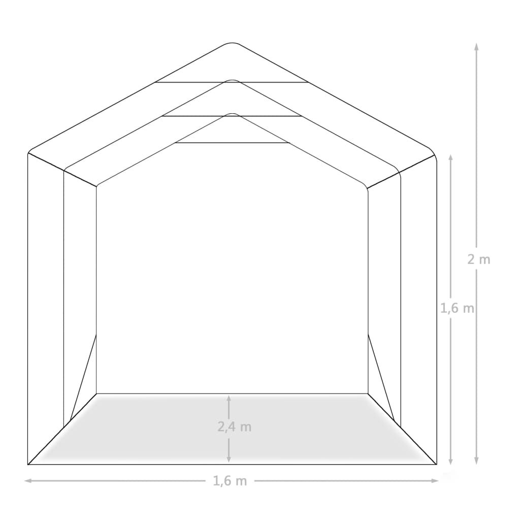 Garagenzelt PVC 1,6x2,4 m Grün - Pazzar.ch