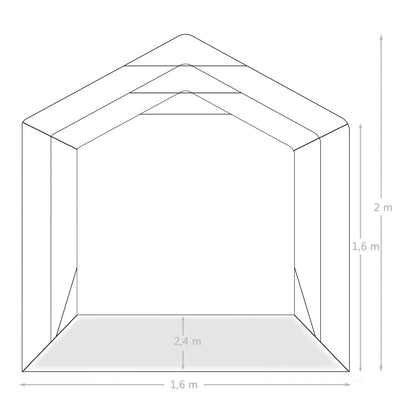 Garagenzelt PVC 1,6x2,4 m Grün - Pazzar.ch